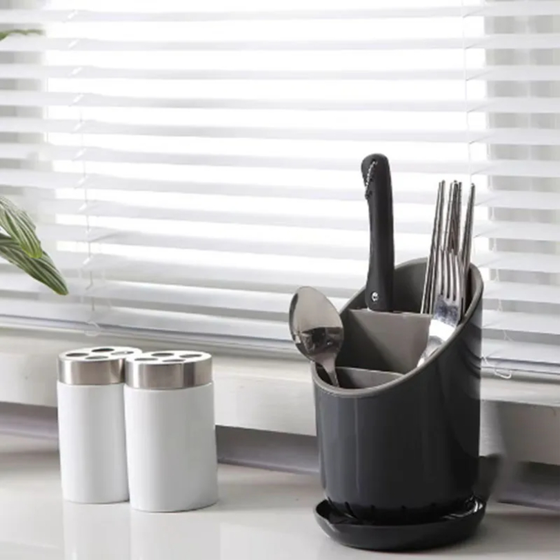 1pc Besteck Lagerung Halfter Kunststoff Abtropffläche Ablauf Behälter Trocknen Gestell Geschirr Tisch Messer Löffel Gabel Container Küche Werkzeug