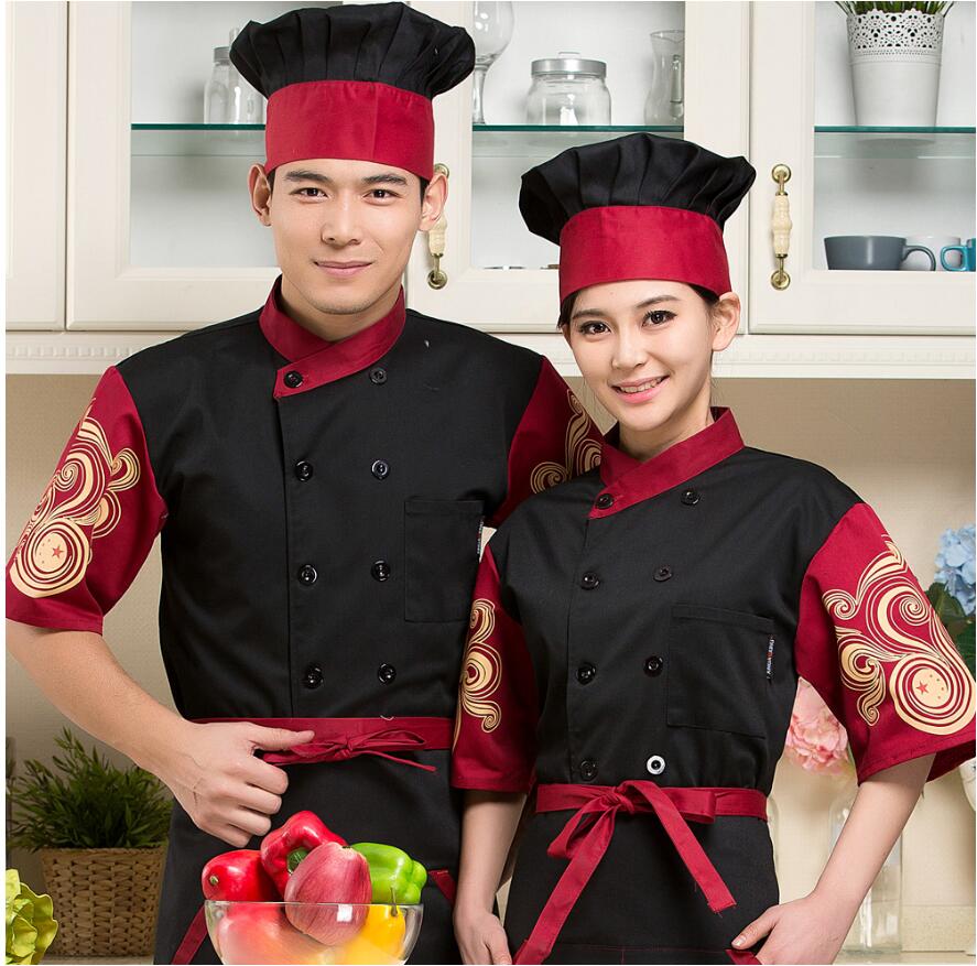 Unisex Chef Jackets women men Chinese restaurant uniforms hotel staff short sleeve hotel uniform
