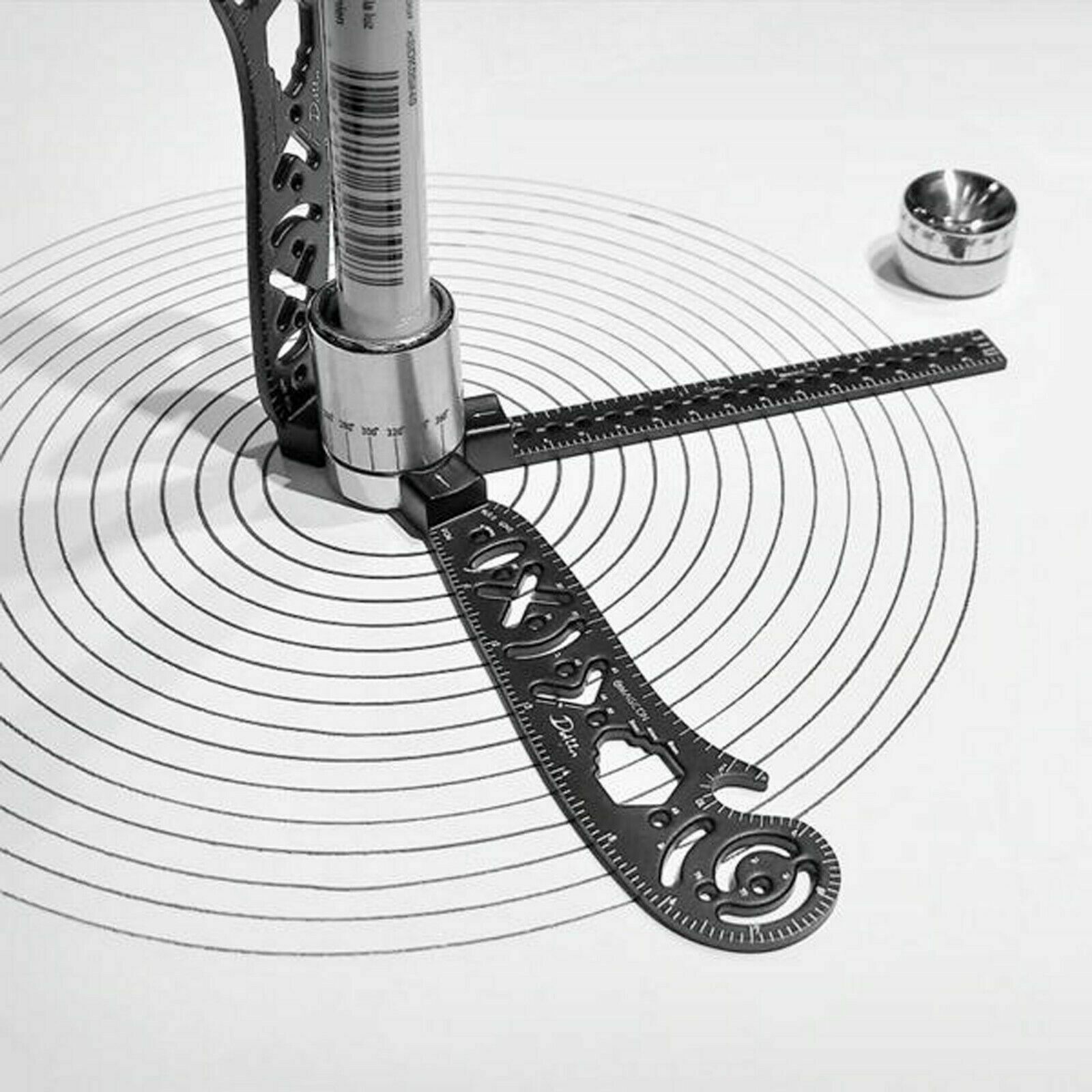 Multifunctionele Tekening Heerser Creatieve Tekening Tool Art Kantoor Kompas Met Magnetische Liniaal Tekening Levert