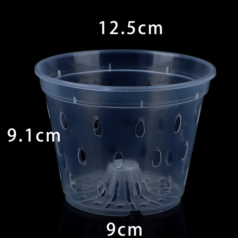 Maceta transparente para orquídeas, macetas de plástico para Control de raíces con agujeros, contenedor transpirable para crecimiento de plantas, suministros de jardín, 5 uds.: YELLOW