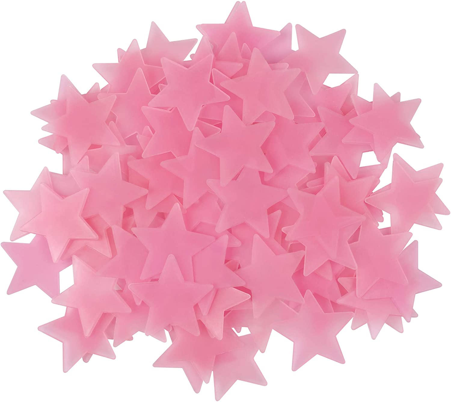 Pegatinas luminosas de estrellas para decoración de habitación, pegatinas realistas de cielo estrellado para techo, dormitorio de niños y bebés: pink / 100 pieces