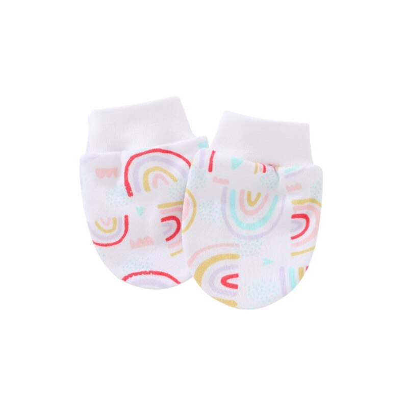 Guantes de algodón suave para bebé, protección para recién nacido, manoplas para rascar, manoplas infantiles, 1 par: 5