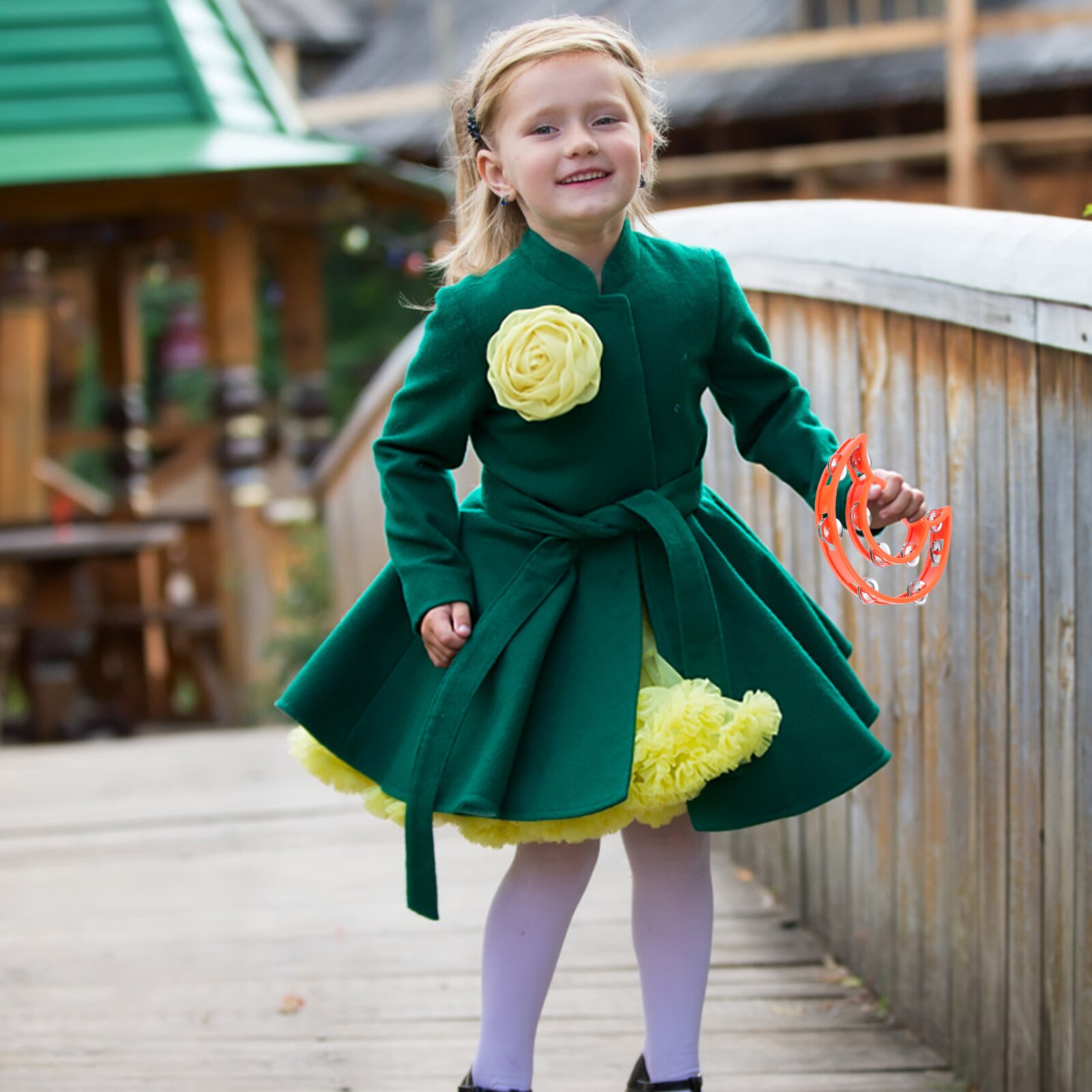 2Pcs Kids Hand Bell Musical Party Props Draagbare Hand Bell Willekeurige Kleur