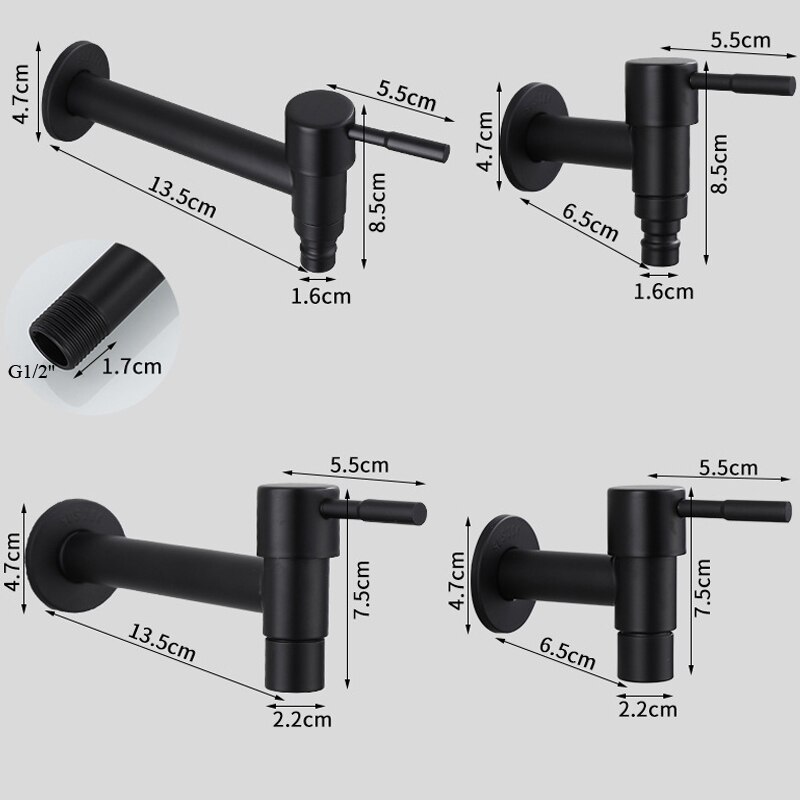 Stainless Steel Wall Mount Faucet Washing Machine Bibcock Brass Water Saving Decorative Outdoor Garden Mop Taps Torneira Parede