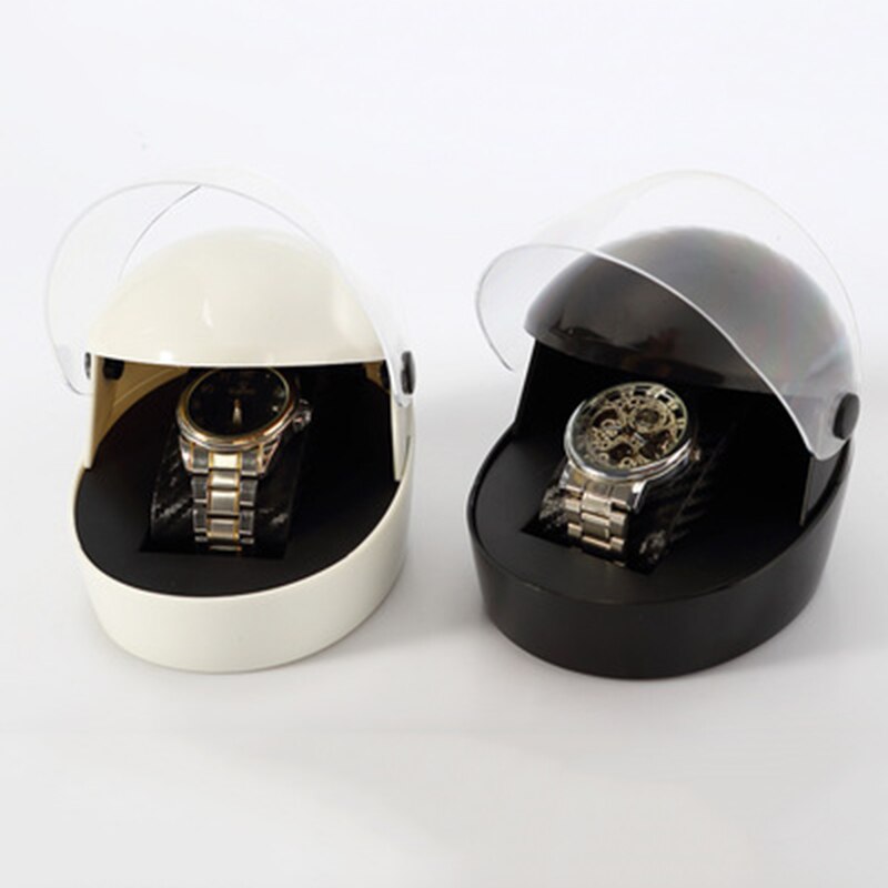 2022 Creatieve Helm-Vormige Horloge Roll Doos Zwart Wit Horloge Display Plastic Case Horloge Houder Opslag case