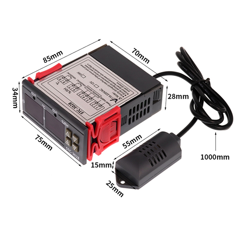 STC-3028 Digital Thermostat Hygrostat Temperature Humidity Controller Regulator Heating Cooling Control