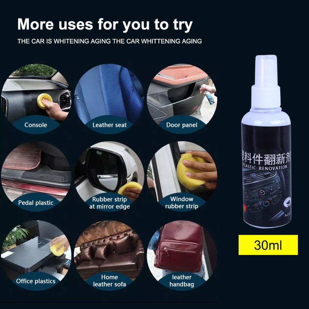 Panel de instrumentos de cera para el Interior del coche, revestimiento de plástico renovado, 30ml