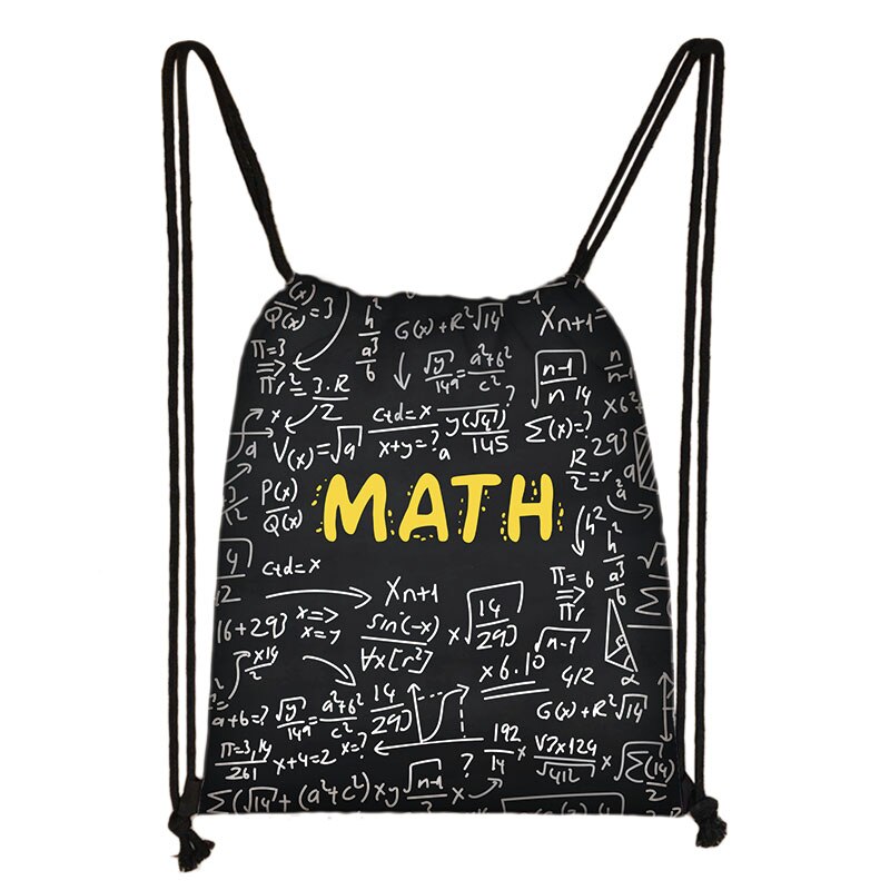 Interest Math Physics Formula Print Bundle Pocket Women Softback Mathematical Formula Girl Boy Storage Bag Fort Travel Bookbags: skdmath06