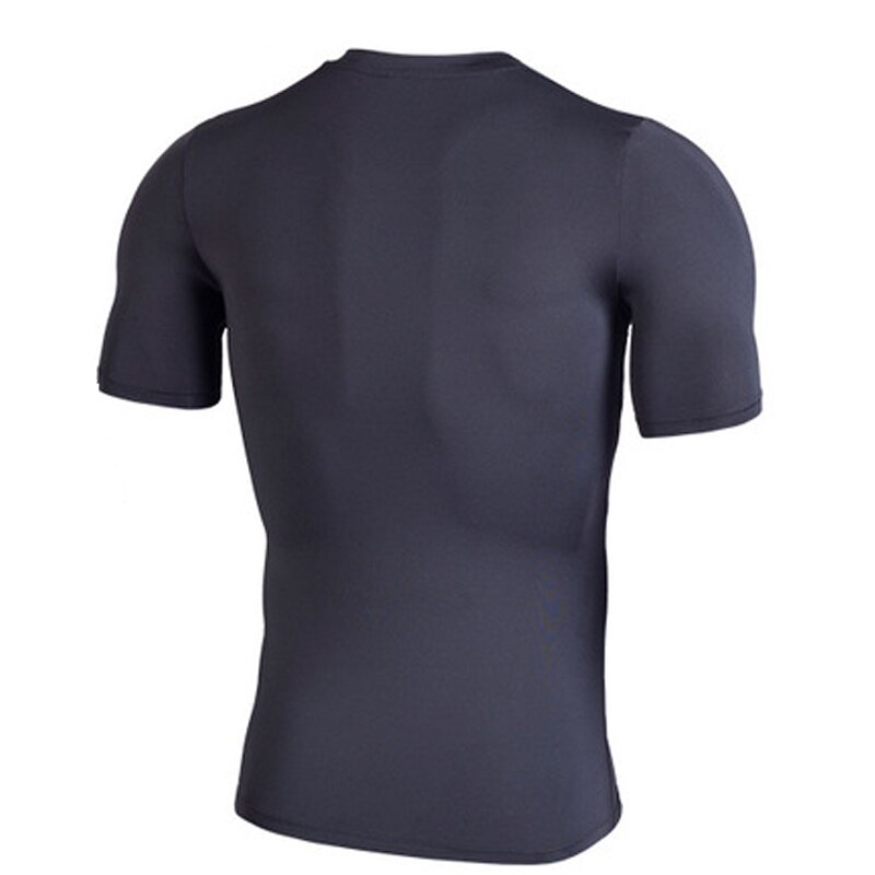Short Sleeve Men's Running T Shirts Quick Dry Compression Fitness Tight-Fitting Soccer Tshirt Gym Jogging Training Sportswear