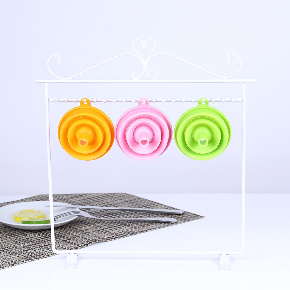 1 pc DIY Food-Grade Folding Silicone Funnel Household Liquid Dispensing Mini Funnel Random Color Kitchen Tool