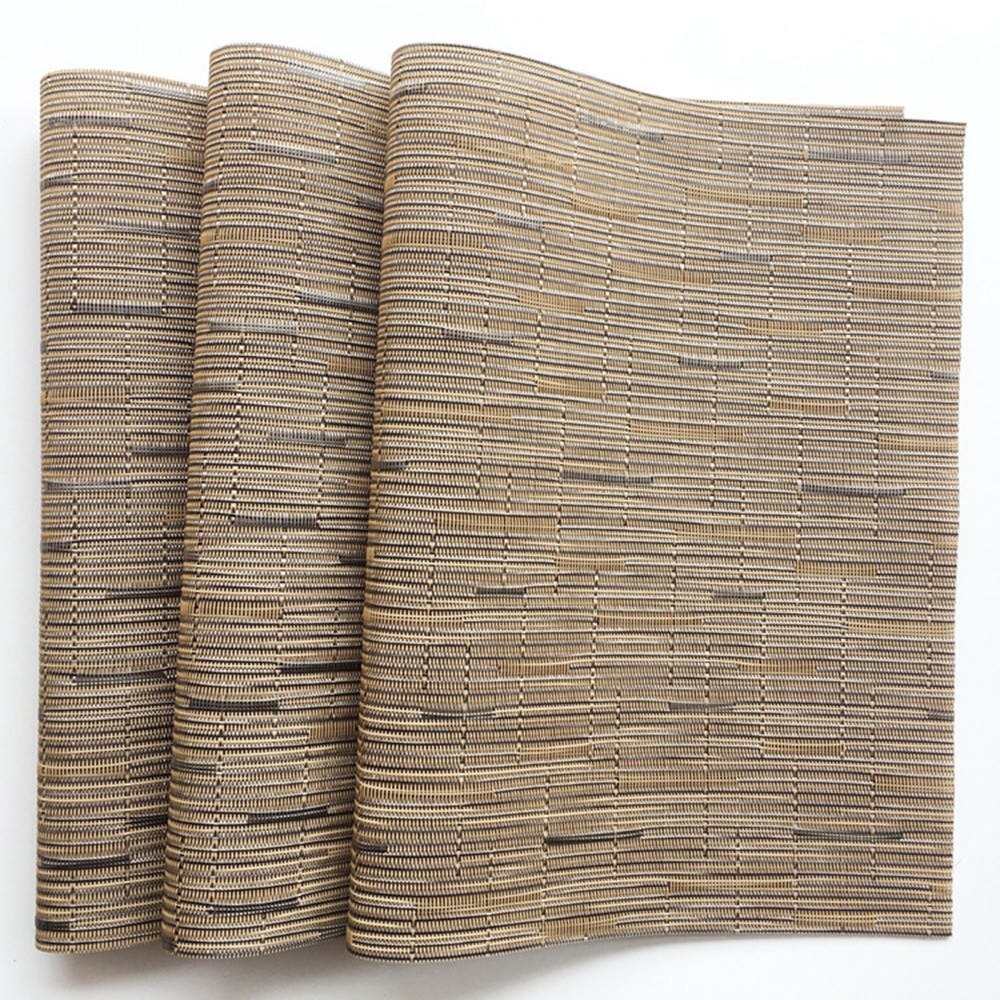 4Pcs/set Simple style Bamboo Plastic Placemats for Dining Table Runner PVC Place Mat in Kitchen Accessories Cup Wine Mat