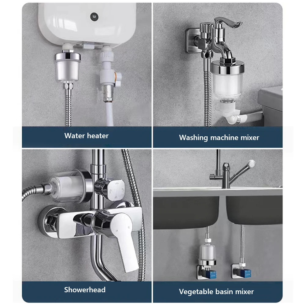 Kit purificador de salida de agua, filtro Universal para grifo, cocina, baño, filtro de ducha, sistema de filtración de baño transparente para el hogar