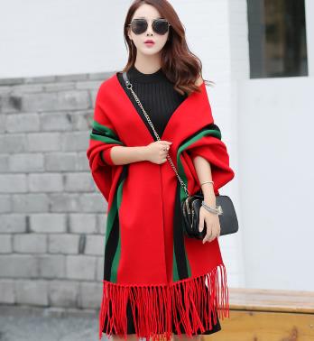 Cardigan Winter Women's Tassel Wrap Swing Cardigan Knitted Oversized Sweater Scarf Women's Sweater Blouse Plus Size: Red