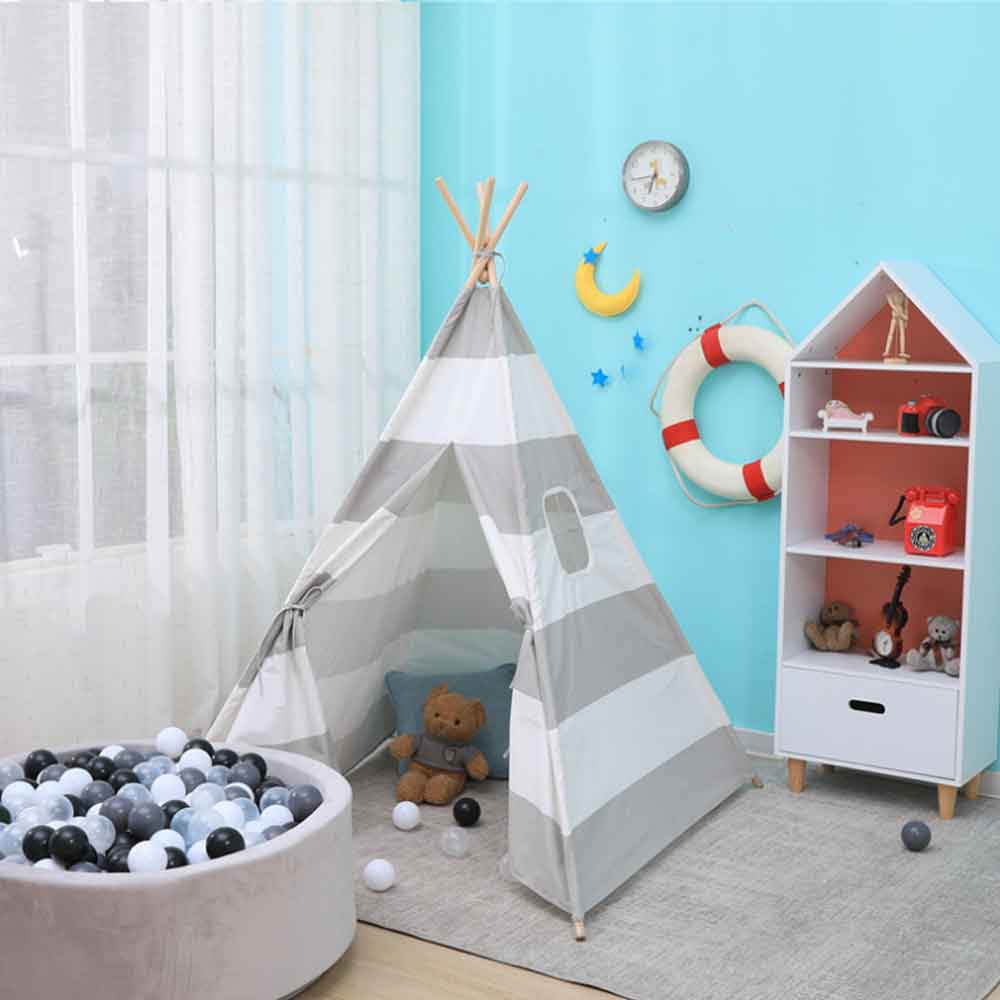 1.35M Large Teepee Tent Cotton Canvas Wigwam Children&#39;s Tent Kids Play House Girls Game House India Triangle Tent Room Decor: WJ3688NEW6