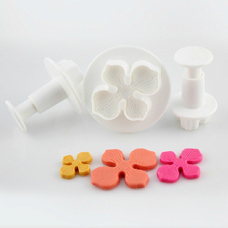 3 Stks/set Thuis Diy Bakvormen Bloem Plunger Cutter Mallen Reliëf Stempel Voor Fondant Cake Cookie