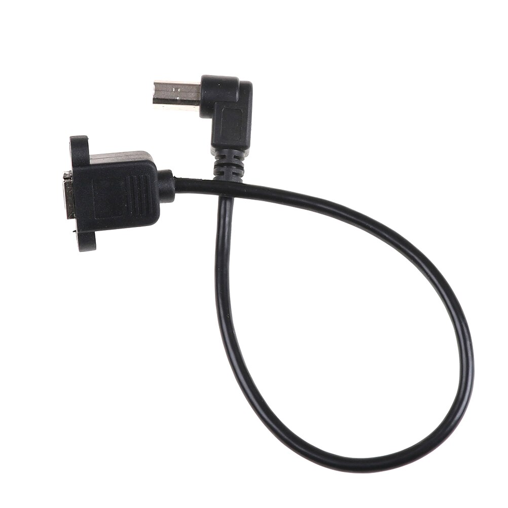 USB2.0 B Female To Male Panel Mount Printer 90 Degree Right Angle Printer Cable Lead 30cm Black Male To Female Extension Cable