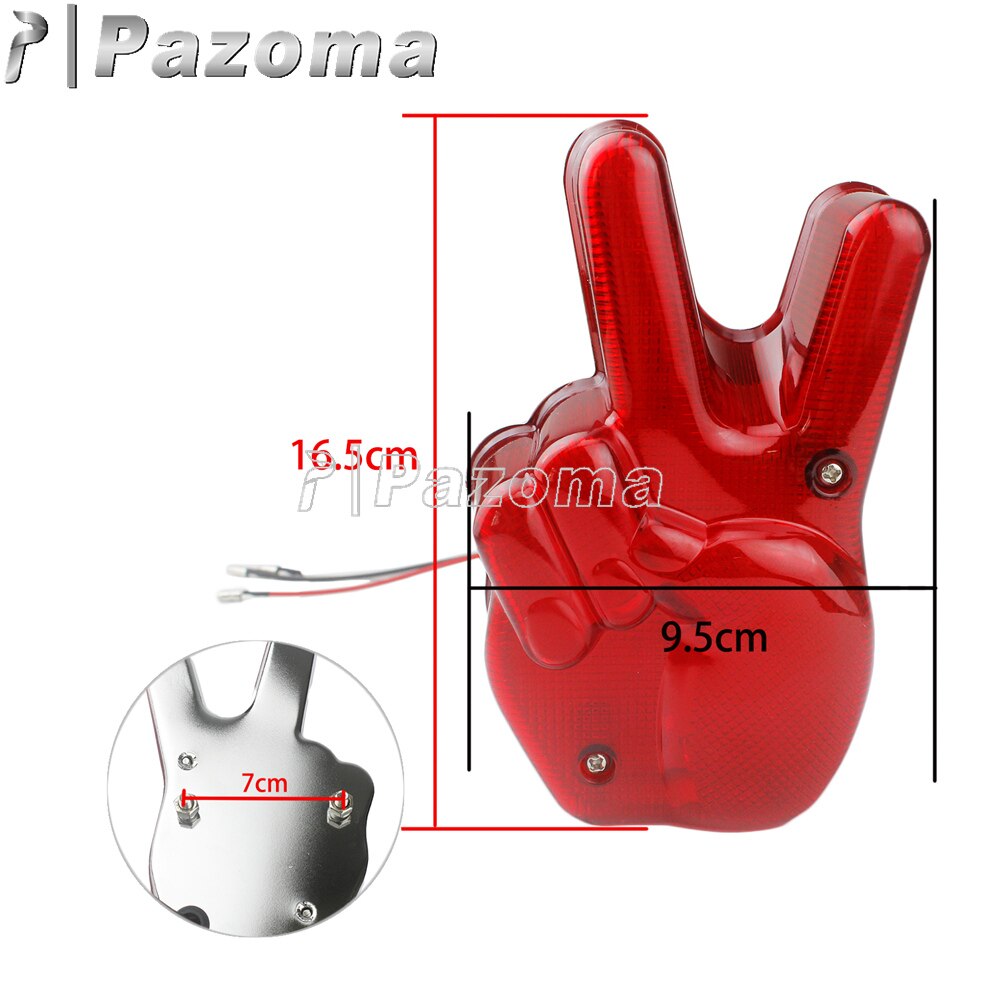 Vredesteken Overwinning Schaar Hand Led-achterlicht Custom Vintage Achterrem Kentekenverlichting Voor Harley Chopper Cafe Racer