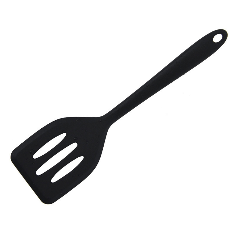 Espátula pequeña de silicona para cocinar en el hogar, espátula para freír, espátula para carne, espátula para panqueques, herramientas de cocina, 1 ud.: Negro