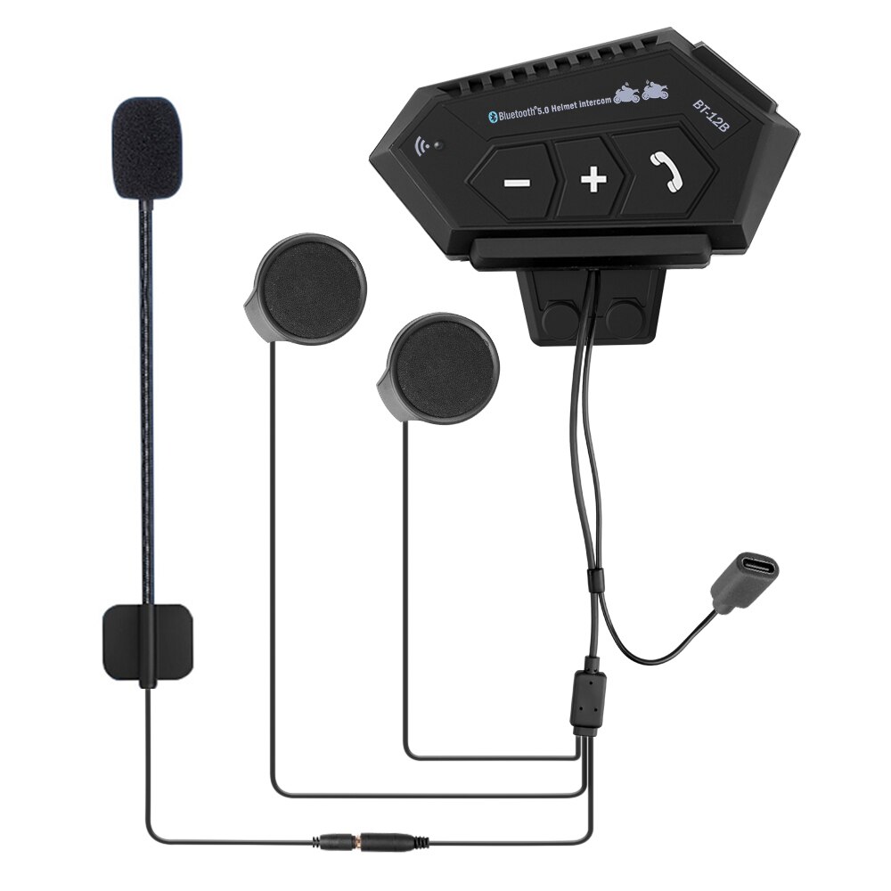 2000mah Battery BT-12B Motorcycle Helmet Intercom Bluetooth 5.0+CSR Headset Handsfree For Full/Half Face Helmet PK BT-12/12S