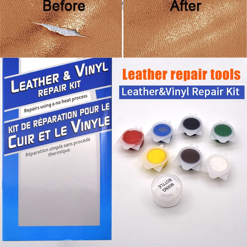 Kit de reparación de vinilo de cuero líquido sin calor, herramienta para asientos de coche, sofás, abrigos, agujeros, rayaduras, NJ88