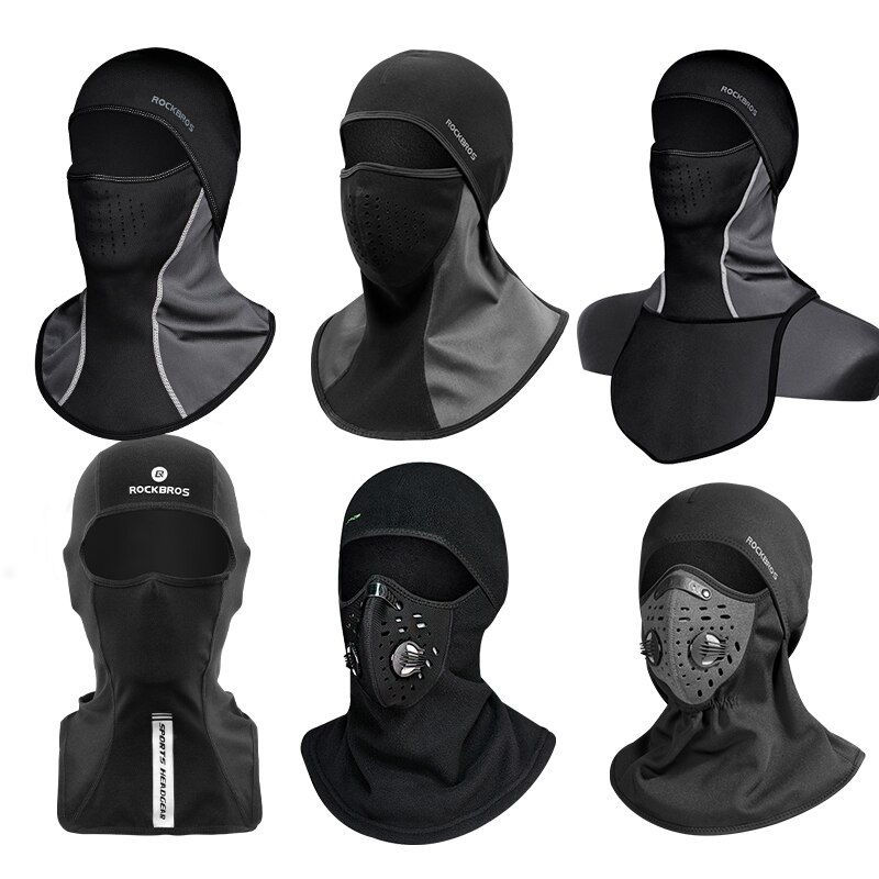 ROCKBROS-Mascarilla de Esquí Térmica, Capucha Protectora para la Cara de Vellón, Bufanda de Forro Polar para Hacer Deporte al Aire Libre, Accesorio de Snowboard Cortaviento, Pasamontañas para Ir en Bicicleta