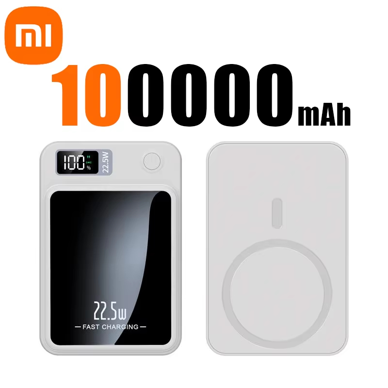 Xiaomi ccc 100000 mAh magnetische Powerbank – 2025 kabelloses Ladegerät mit extrem hoher Kapazität für MagSafe- und Multi-Geräte-Kompatibilität: Gold