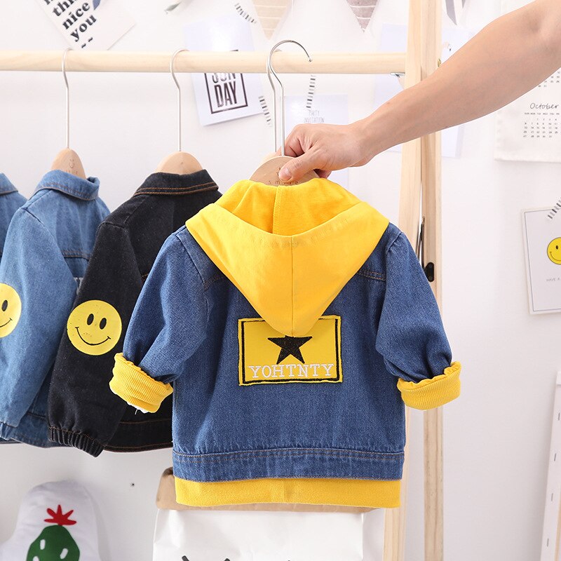 Veste de printemps-automne pour garçons | Pentagramme, veste en Denim pour filles, manteau, vêtements pour enfants de 1-2-3-4 ans