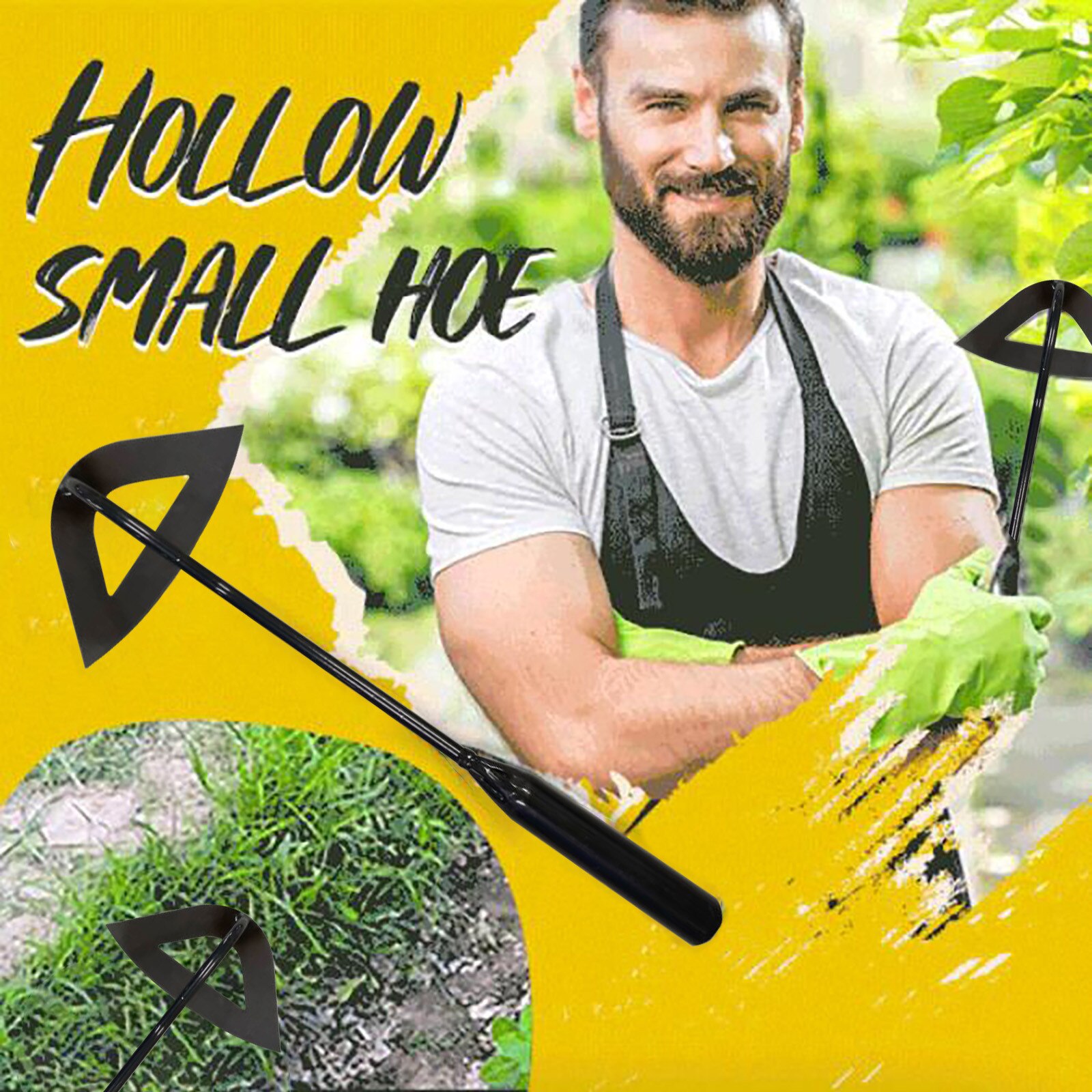 All-Steel Hardened Hollow Hoe Handheld Weeding Rake Planting Vegetables Farm Garden Agriculture Weeding Tool