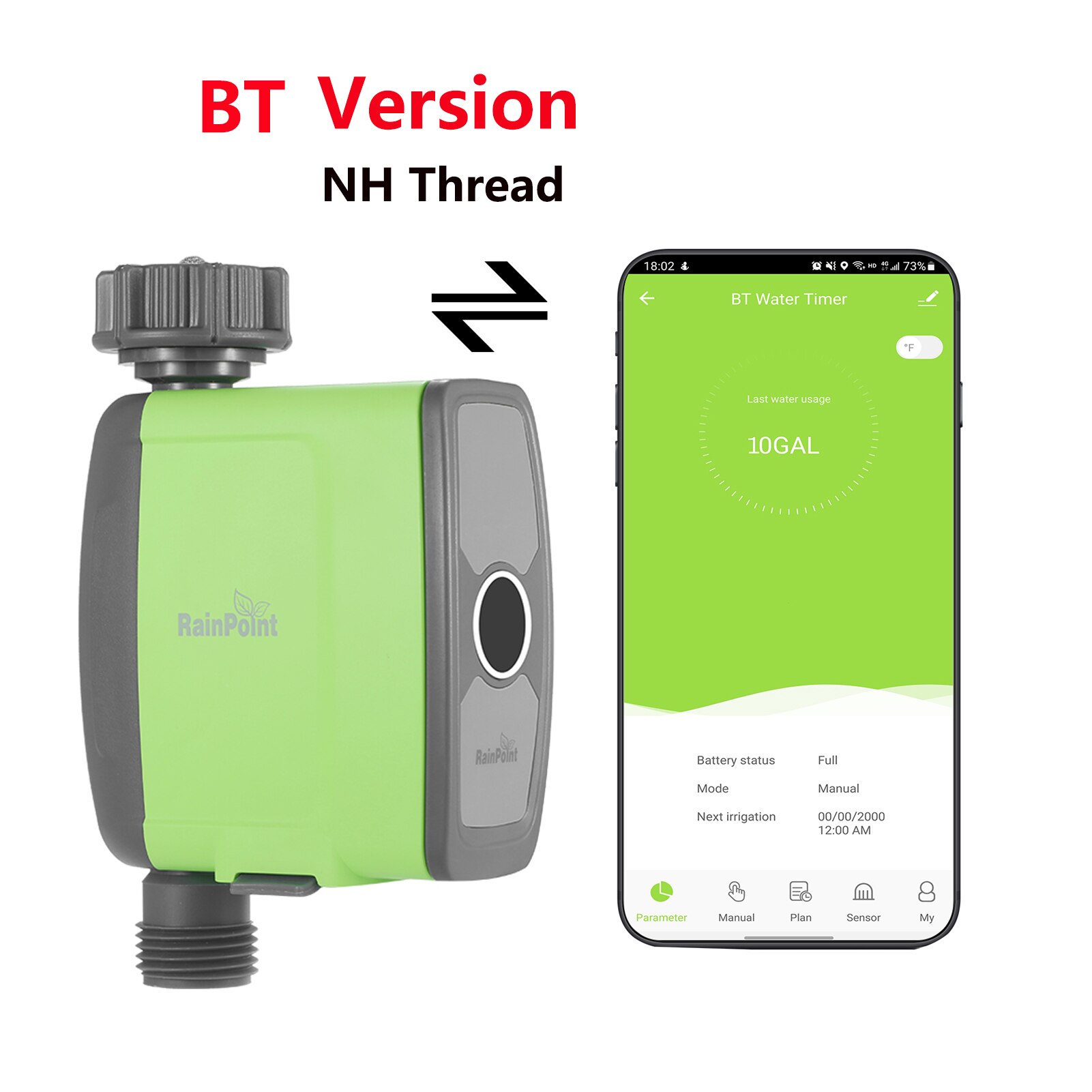 Programmierbare BT Wasser Timer Schlauch Wasserhahn Timer Outdoor-Batterie Betrieben Wasser Flow Meter Automatische Bewässerung Sprinkler System: BT Version NH