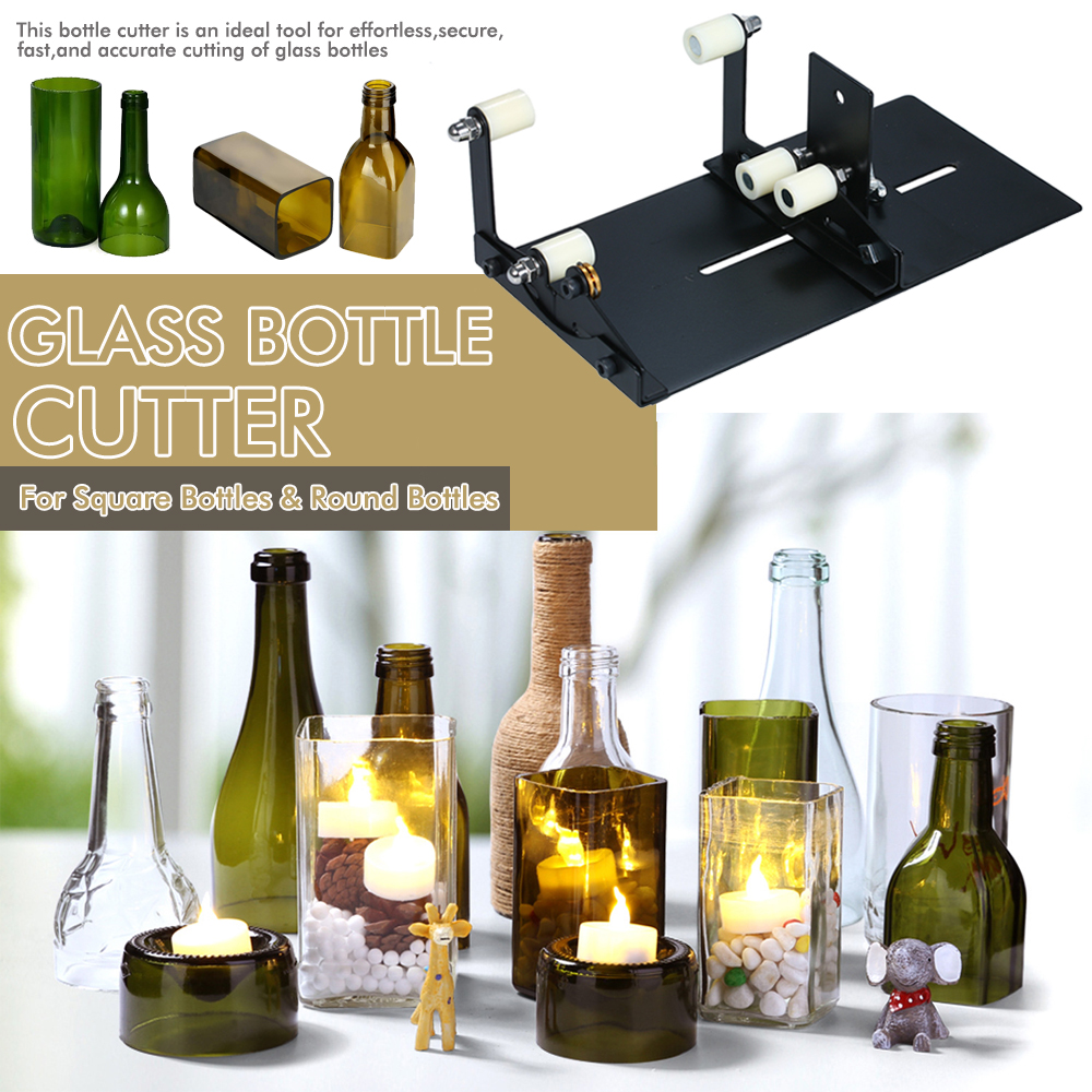 Glass Bottle Cutter Tool DIY Square Round Wine Beer Glass Sculpture Cutter Machine Beer Glass Cutting Bottle Holder