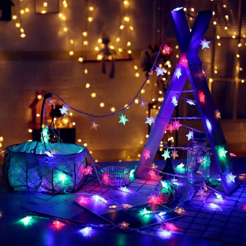MIFLAME Led String Lights Battery USB Lights String Star Christmas Garland Light Room Curtain Light Year Decoration