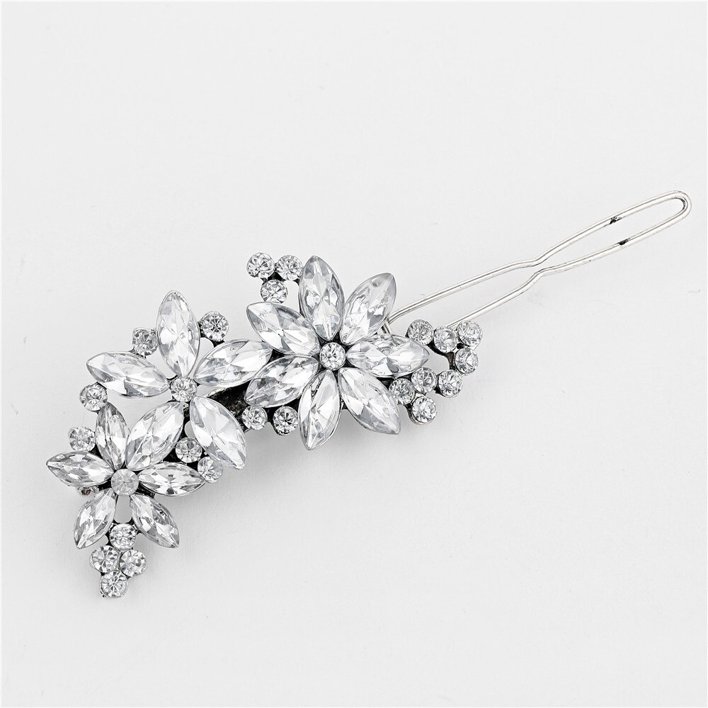 Vrouwen Lady Crystal Rhinestone Bridal Wedding Flower Haarspelden Haarspelden Haar Clip Haar Sieraden Haaraccessoires