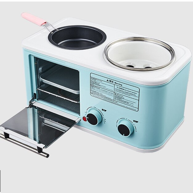 Appareil ménager électrique 3 en 1, mini grille pain, four de cuisson, poêle à omelette, poêle à frire, cuiseur , cuiseur vapeur alimentaire, ue