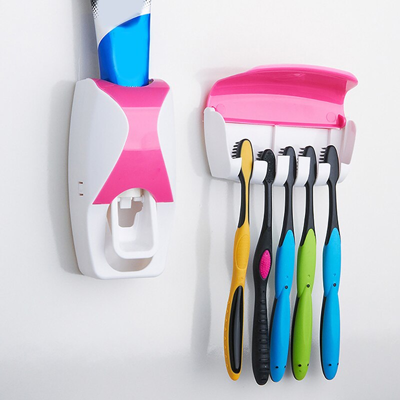 Brushing Tool Set Automatic Toothpaste Dispenser And Toothbrush Holder Set Convenient Bathroom Product 1 Pair