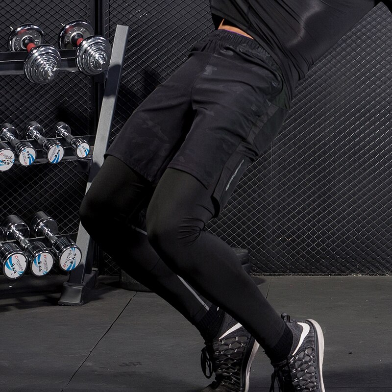 Fannai ademende hardloopshorts training gym snel drogende hardloopshorts heren fitness gym camouflage sportshorts met zak