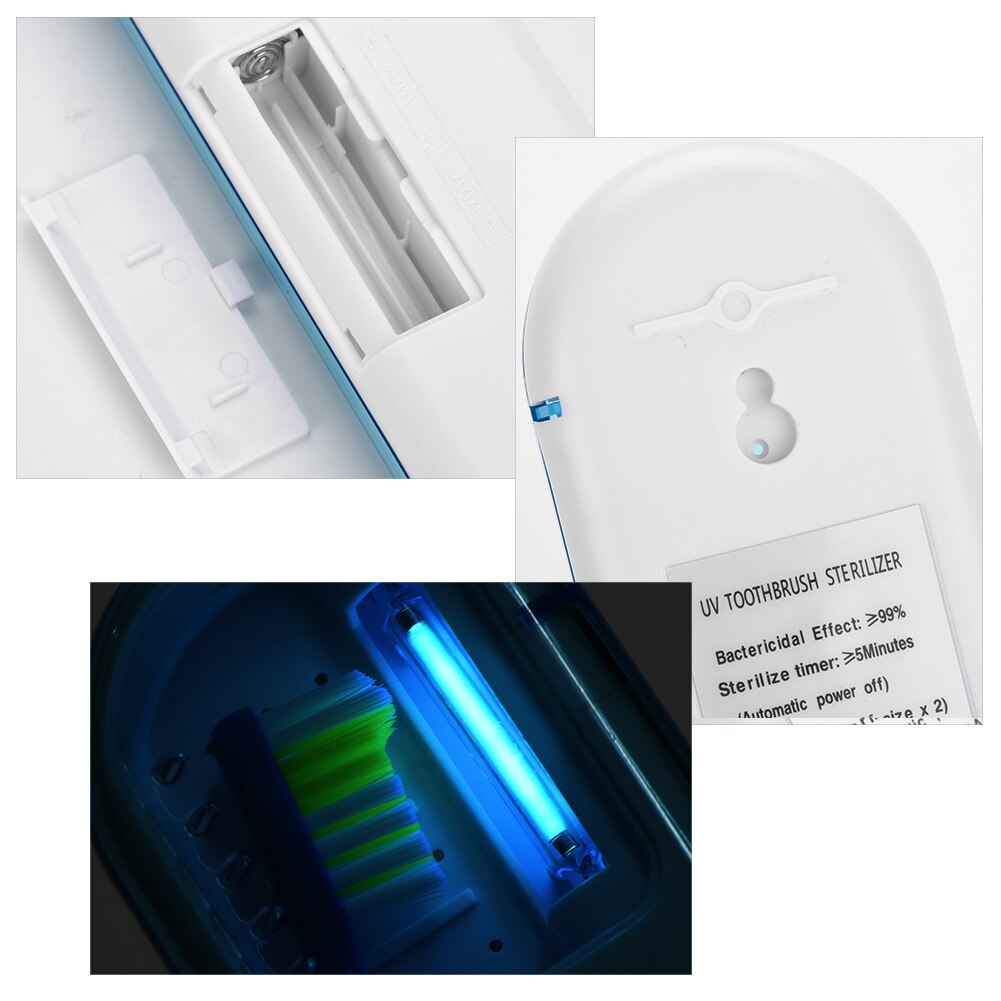 1 pz batteria USB portatile ricarica antibatterica luce spazzolino sterilizzatore detergente sterilizzatore ultravioletto custodia Smart Home