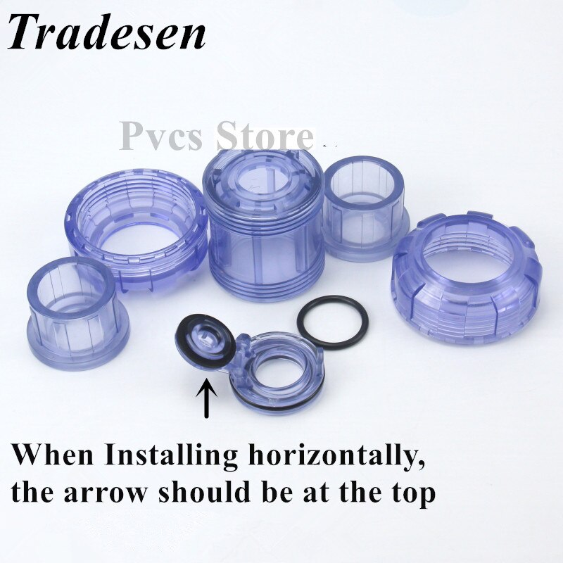 1pc 20~63mm Hi Transparent UPVC Flap Check Valve Aquarium Tank PVC Union Joint Industrial Water Pipe Non-Return Valve