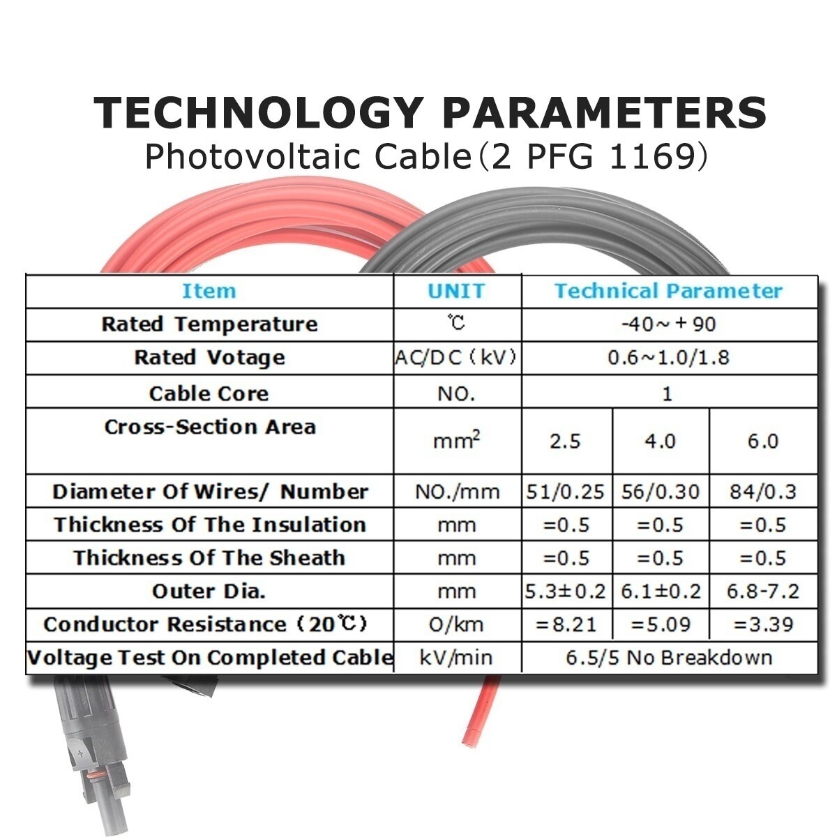 1 Pair Black+Red Solar Panel Extension Cable Wire PV Connector 10/12/14 AWG Copper Wire PV Cable