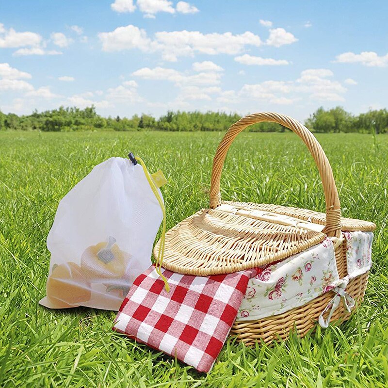 5 pezzi colorati riutilizzabili frutta verdura sacchetti sacchetto netto produrre sacchetti di maglia lavabili cucina cibo conservazione imballaggio sacchetto giocattoli varie