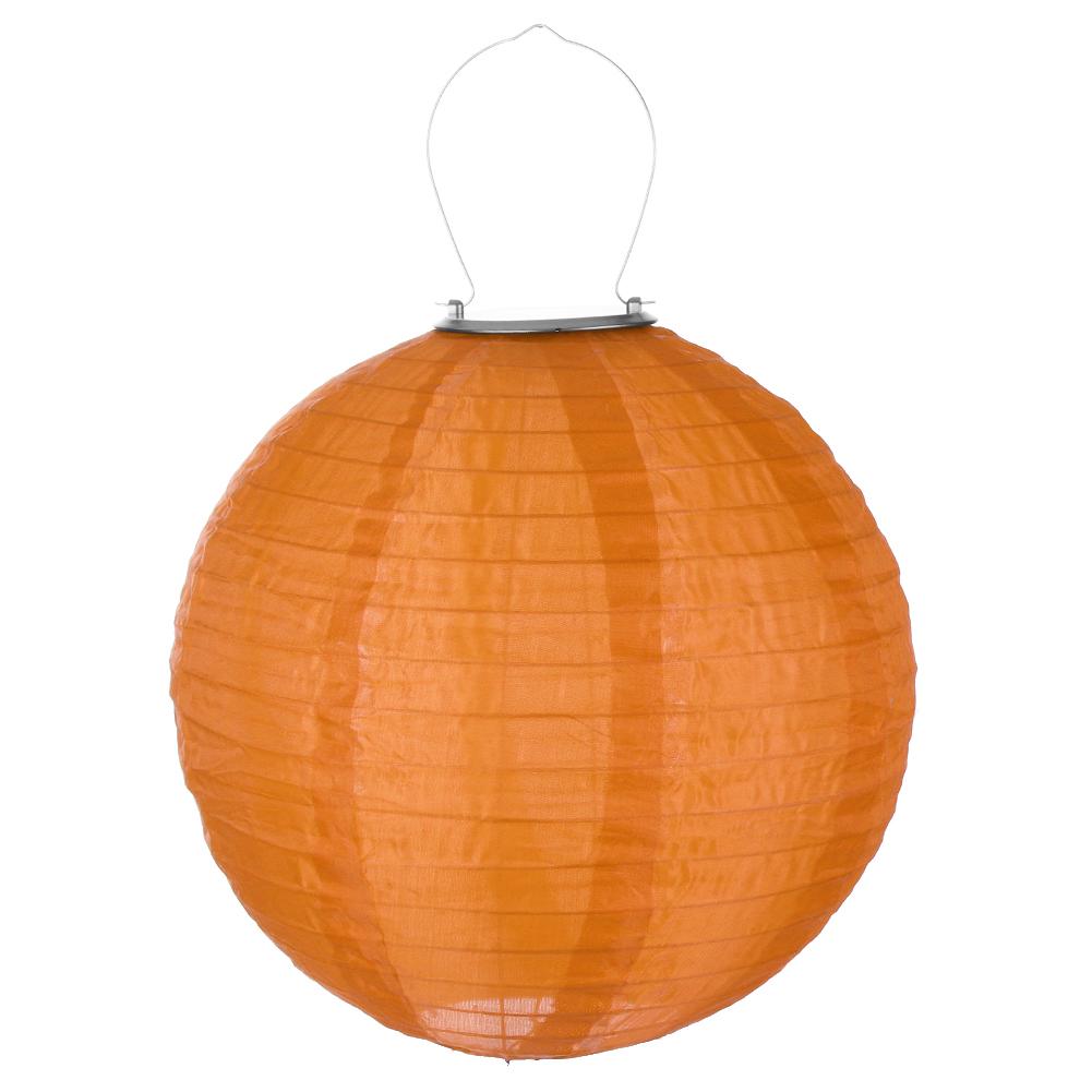 Farolillo chino redondo de papel Led, luces de bola, lampiones para , boda, cumpleaños, bricolaje, lámpara colgante Solar,: ORANGE