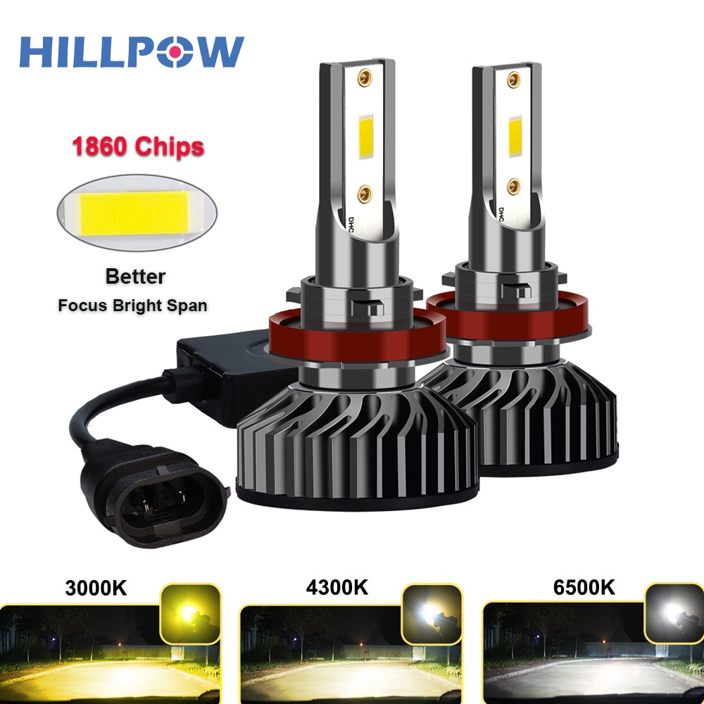Hillpow Auto Scheinwerfer H7 LED H4 LED H1 H11 H3 H13 H27 880 9006 9007 72W 6500K 12V Auto 1860 Chip Nebel Glühbirne