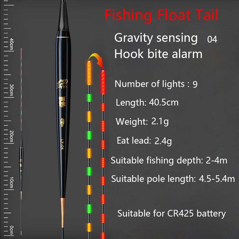 Plastic Fishing Lure Luminous Fishing Smart Float Top Float Indicator Electronic Floats Buoy Fishing Tackle Drift Lure Accessory: Gravity sensing-04