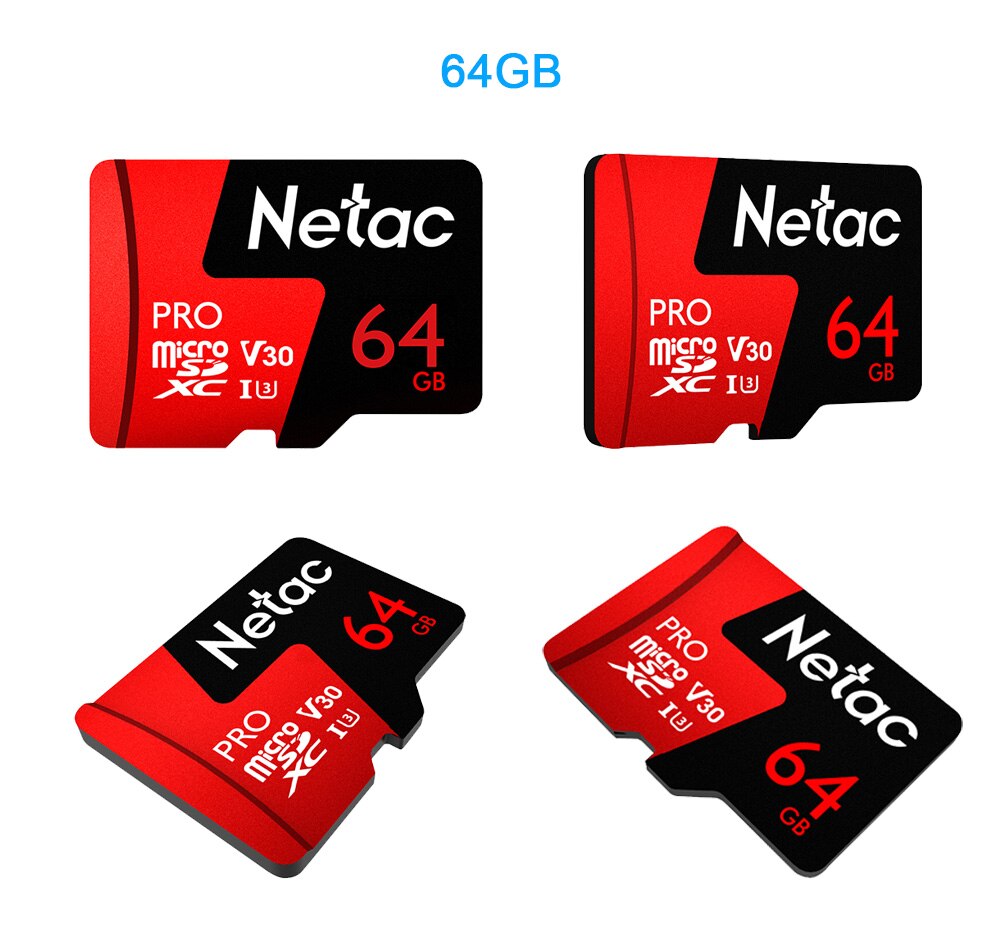 Netac-tarjeta microSD Original P500 Pro, 64GB, 128GB, TF, U3 V30, tarjeta de vídeo para ordenador, hasta 100 MB/s