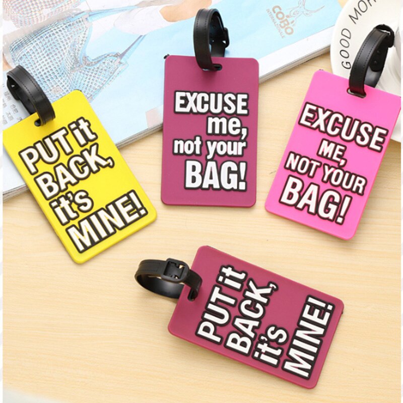 Prijs Rubber Funky Reizen Bagage Label Riemen Koffer Naam Id Adres Tags Bagage Tags (Willekeurige Letter)