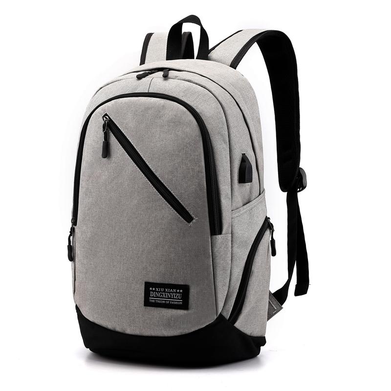 Nylon Rucksack Männer Rucksack Laptop Bagpack Wasserdichte Reise Schulter Tasche Rucksack Männlichen Zurück Pack Rucksack Rucksack: grau