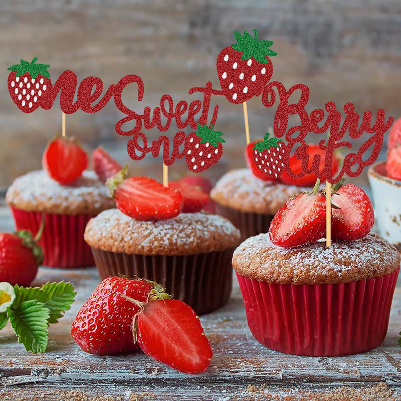 Strawberry Theme Girl's Birthday Party Decoration Disposable Fruit Tableware Tablecloth Balloons Banner Cake Toppers Baby