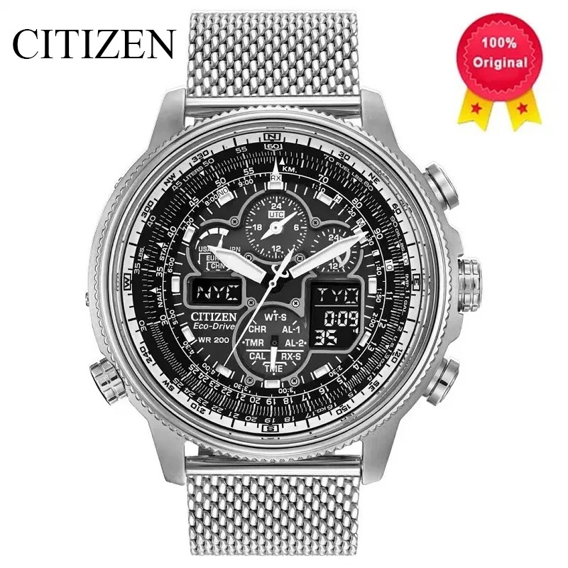 Original CITIZEN Skyhawk Sports Watch Luxury Stainless Steel Mechanical Watch Business Casual Waterproof Watch