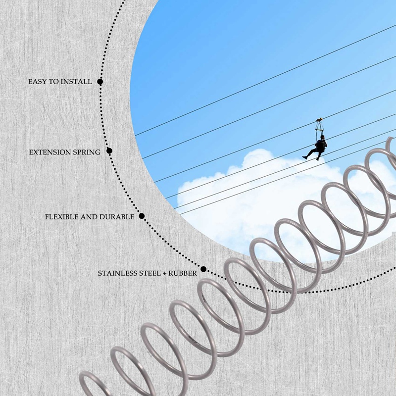 Nowy hamulec sprężynowy 165cm sprężynowy hamulec sprężynowy park linowy ze stali nierdzewnej o dużej wytrzymałości na Zipline hamulec sprężynowy reduktor prędkości sprężynowy hamulec