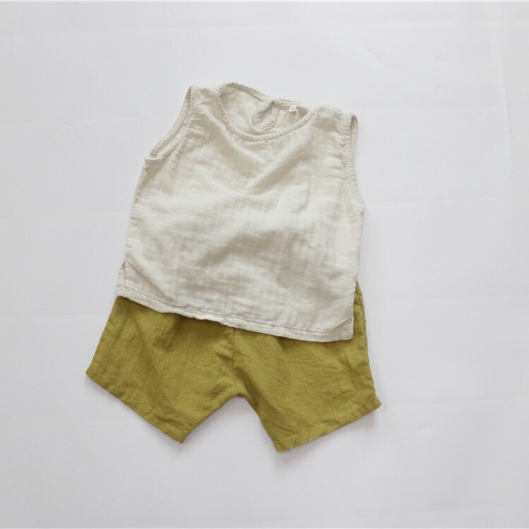 Pantaloncini di lino in cotone per bambini nuovi estivi pantaloni in puro colore stile coreano pantaloncini per bambini Casual allentati
