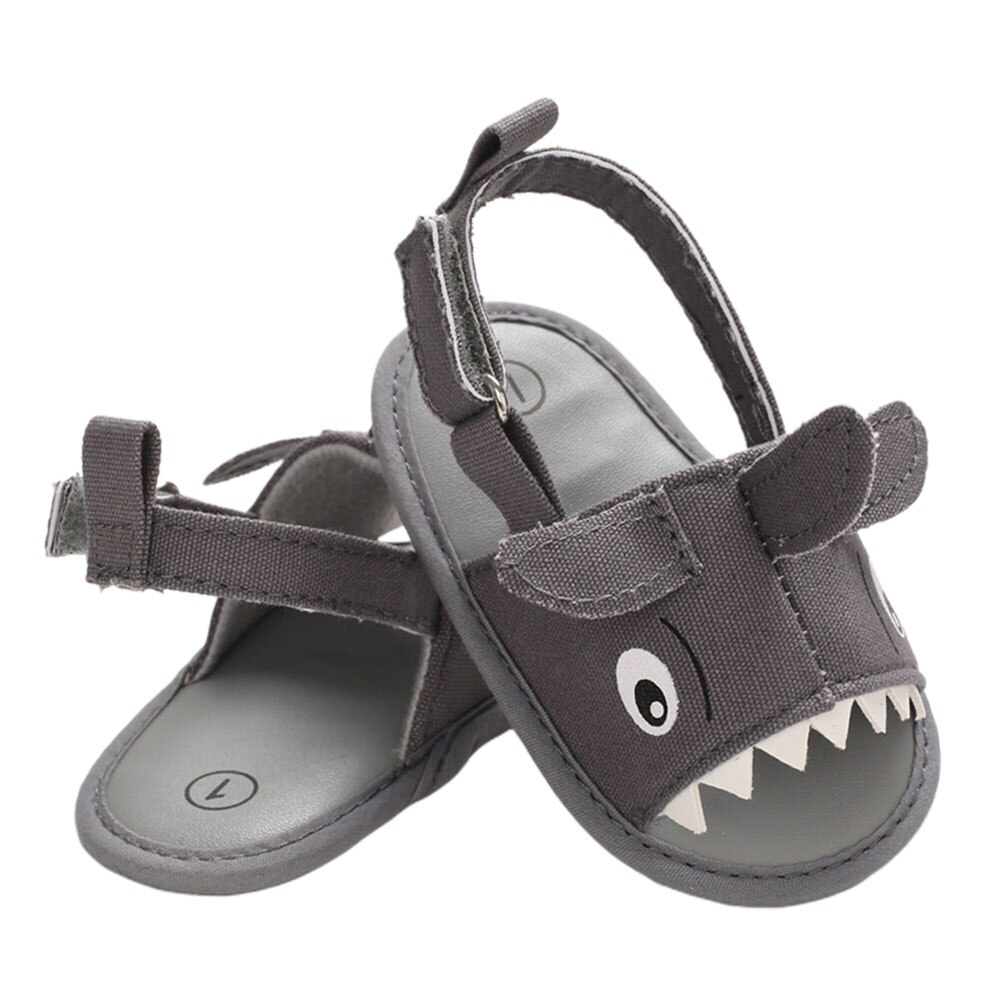 Bébé garçons filles sandales antidérapantes semelle souple chaussures plates pantoufles infantile décontracté en plein air premier marcheur: Gris / 13-18 mois